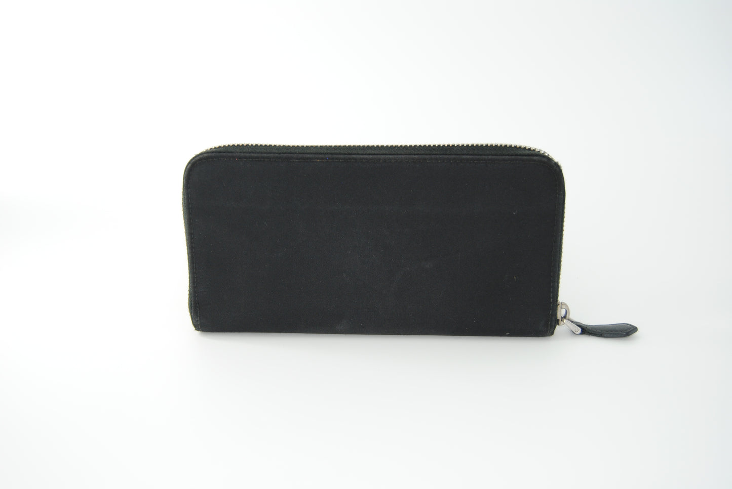 Prada Tessuto Nylon Round Zipper Long Wallet Black