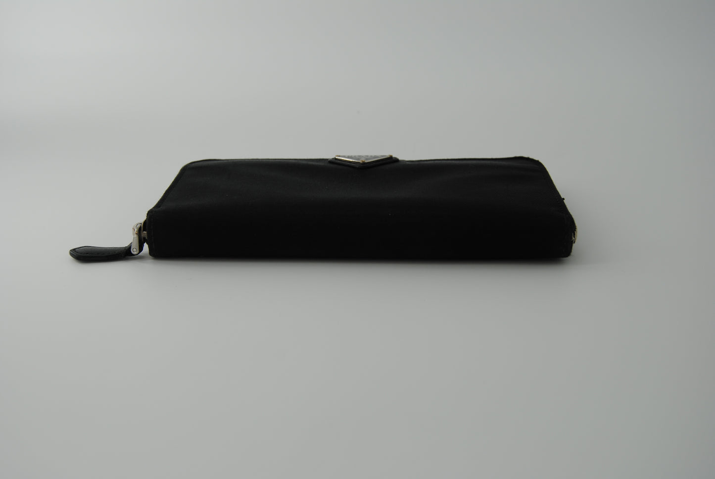 Prada Tessuto Nylon Round Zipper Long Wallet Black