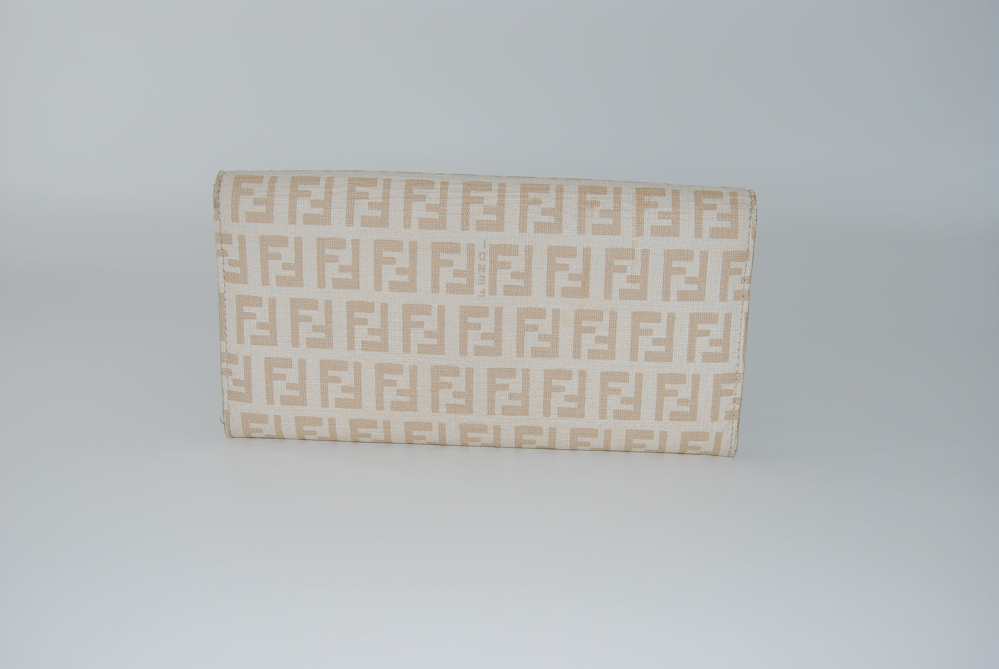 Fendi Canvas FF Zuca Wallet White and Gold