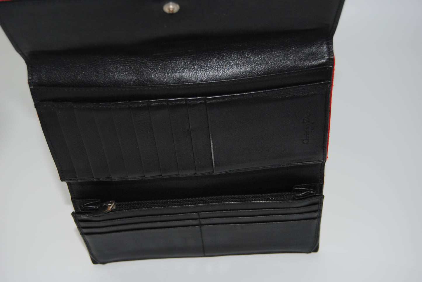 Dior Vintage Red Cloth Wallet
