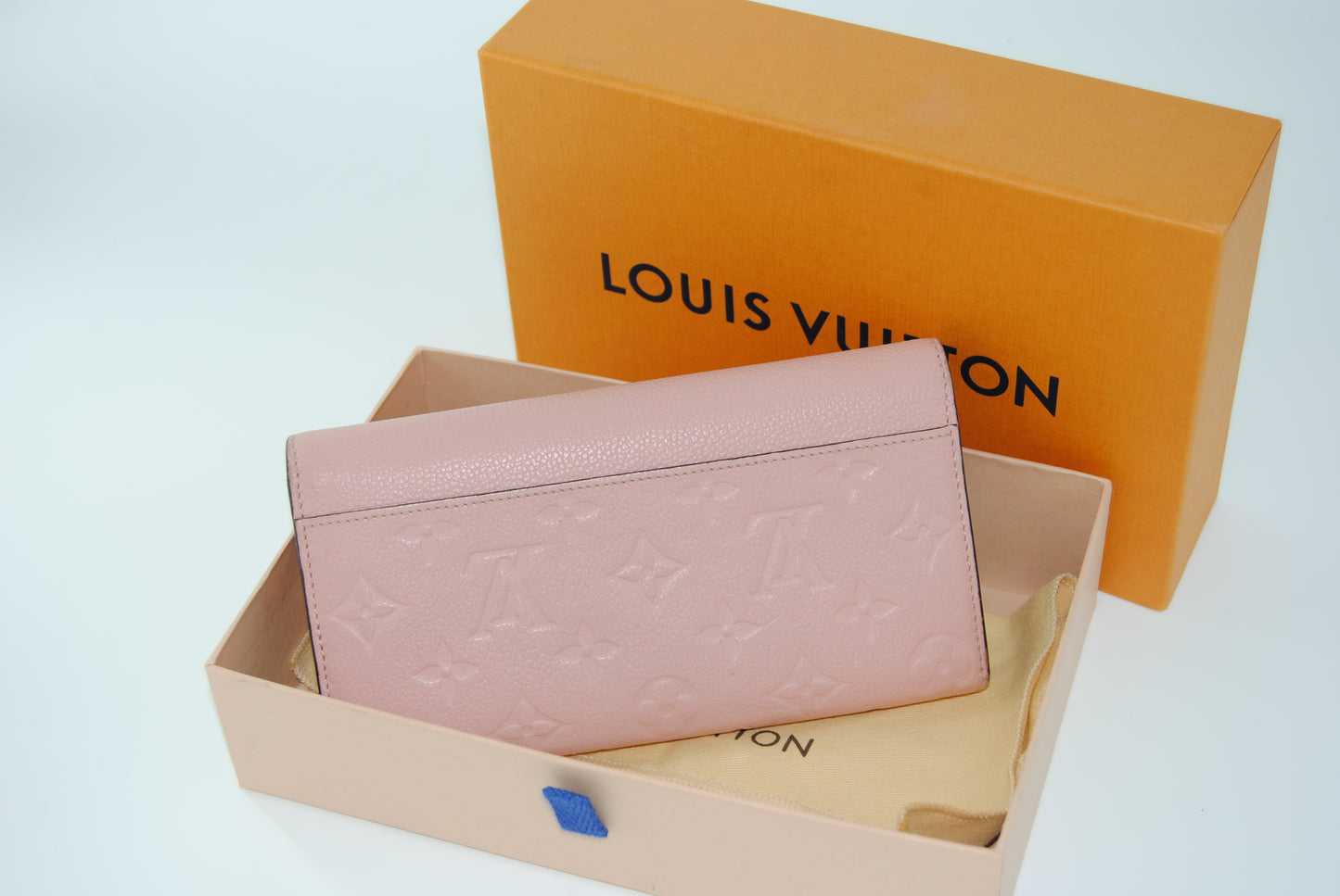 Monogram Empreinte Leather Sarah Wallet Pink Opale
