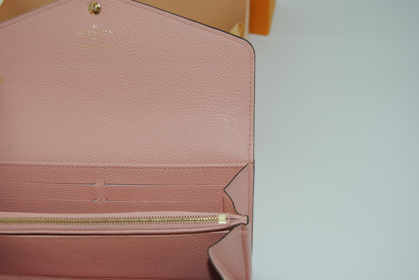 Monogram Empreinte Leather Sarah Wallet Pink Opale