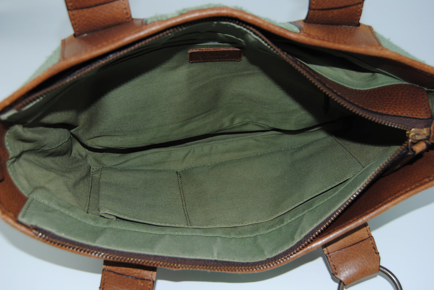 Chloe Cloth Woven bag together aqua Green