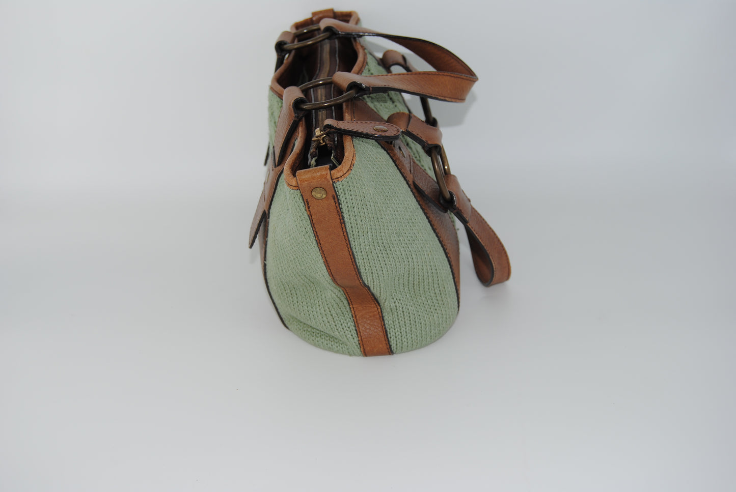 Chloe Cloth Woven bag together aqua Green