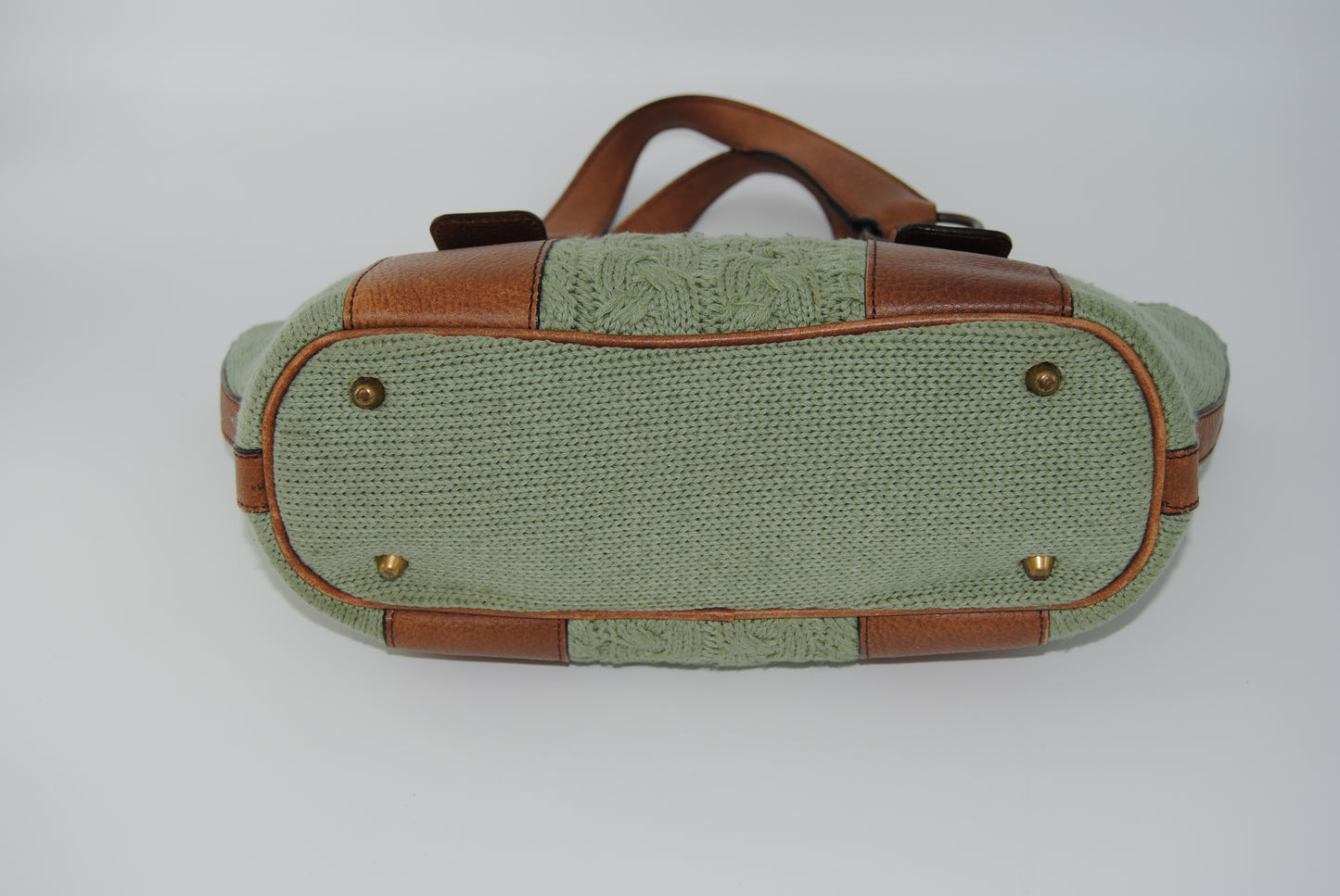 Chloe Cloth Woven bag together aqua Green