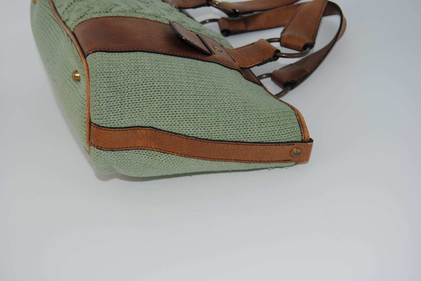 Chloe Cloth Woven bag together aqua Green