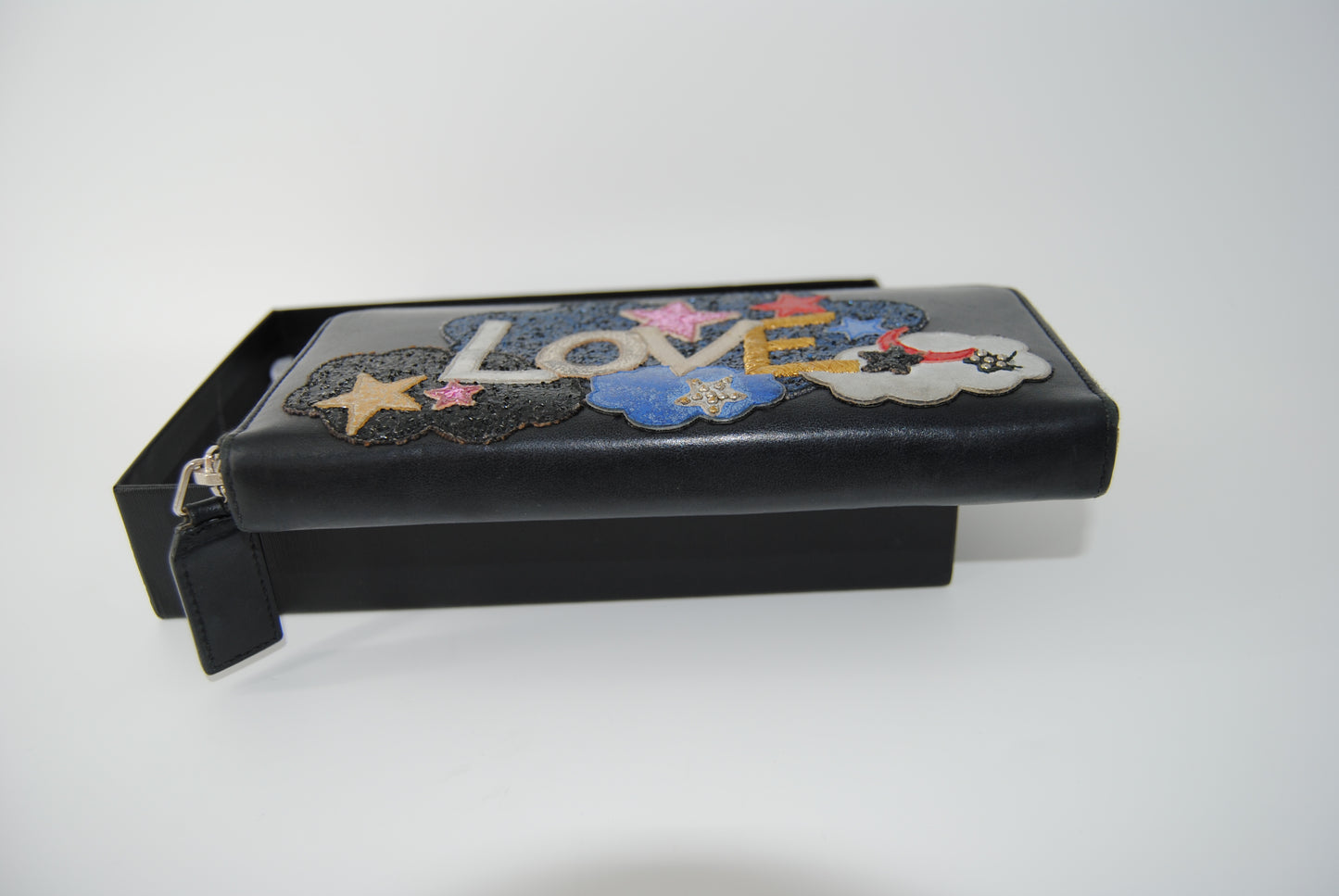 Saint Laurent Rive Gauche Love Star Patchwork Round Wallet