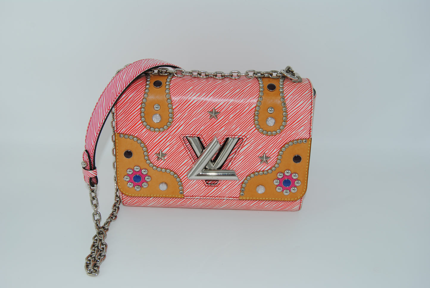 Louis Vuitton Epi Studded Twist Shoulder Bag MM Red Limited Edition