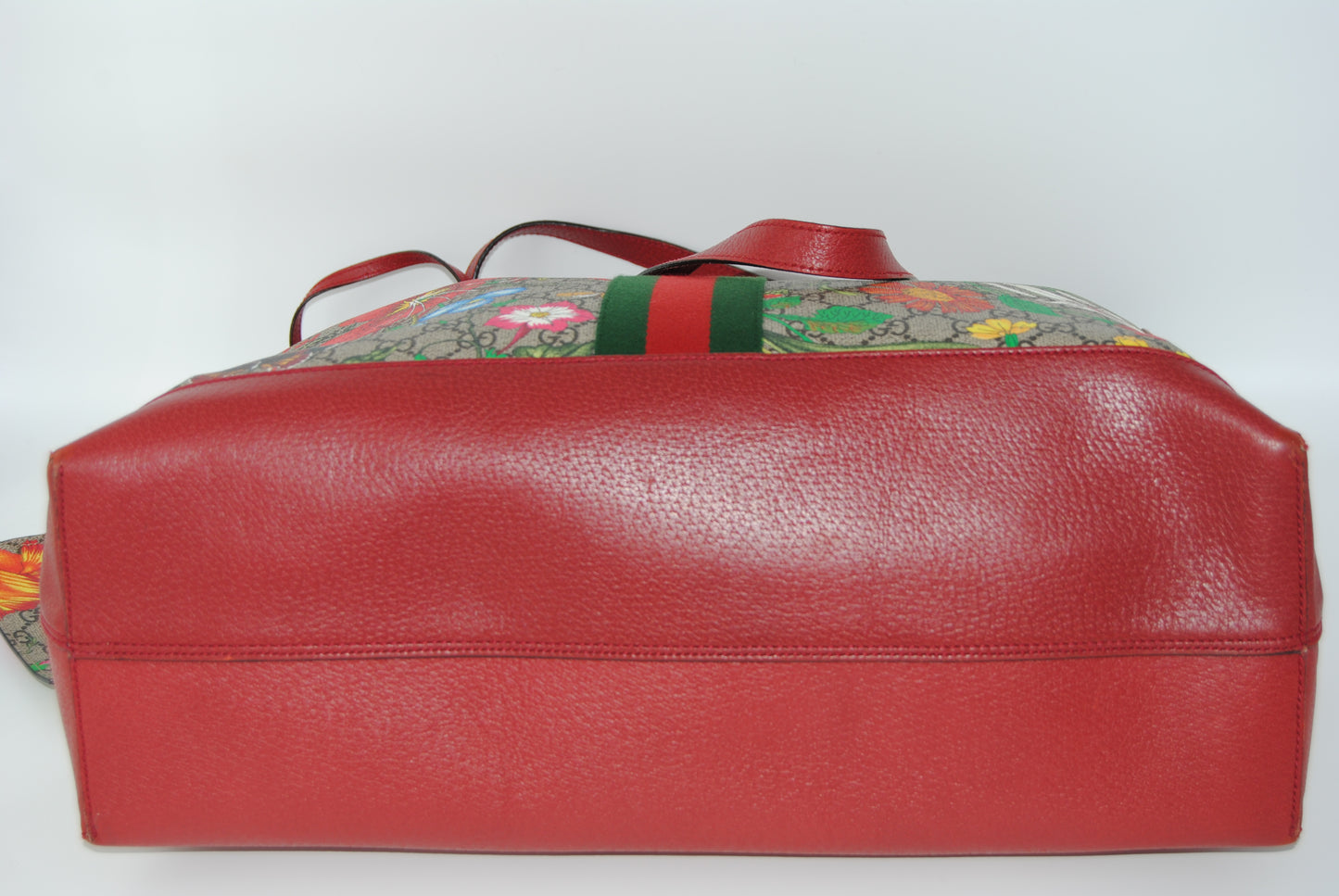 Gucci Ophidia Flora Tote Bag GG Pattern Floral Coated Canvas Red