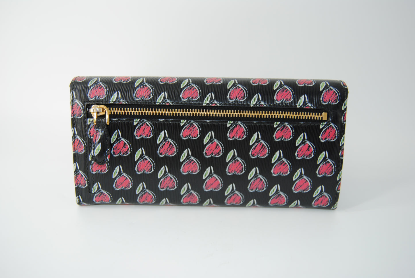 Prada Vitello Move Love Continental Flap Travel Wallet