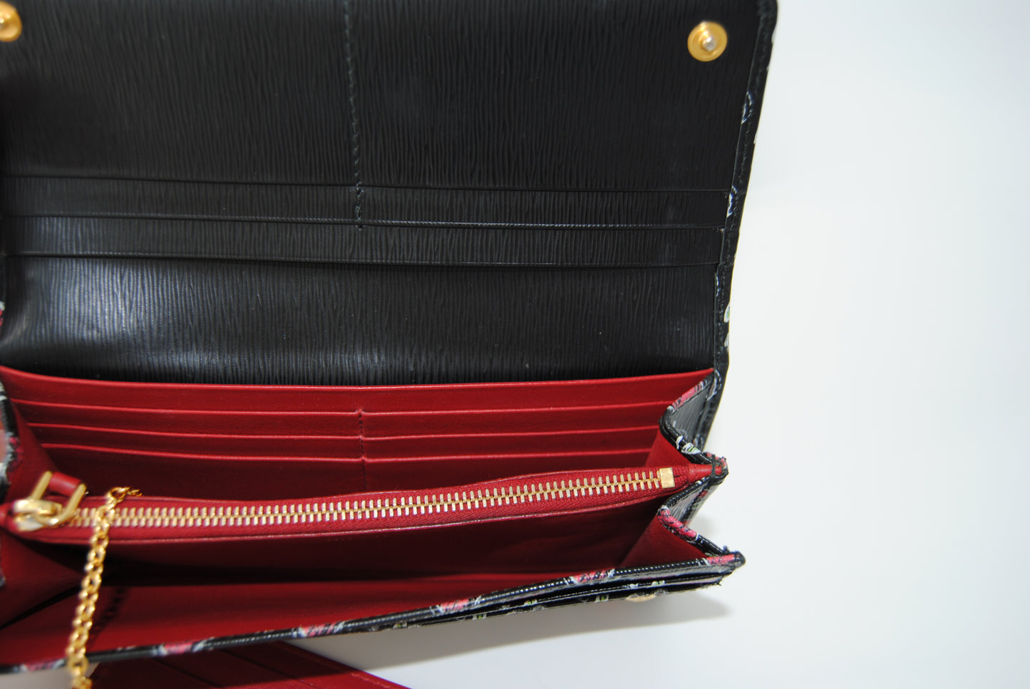 Prada Vitello Move Love Continental Flap Travel Wallet