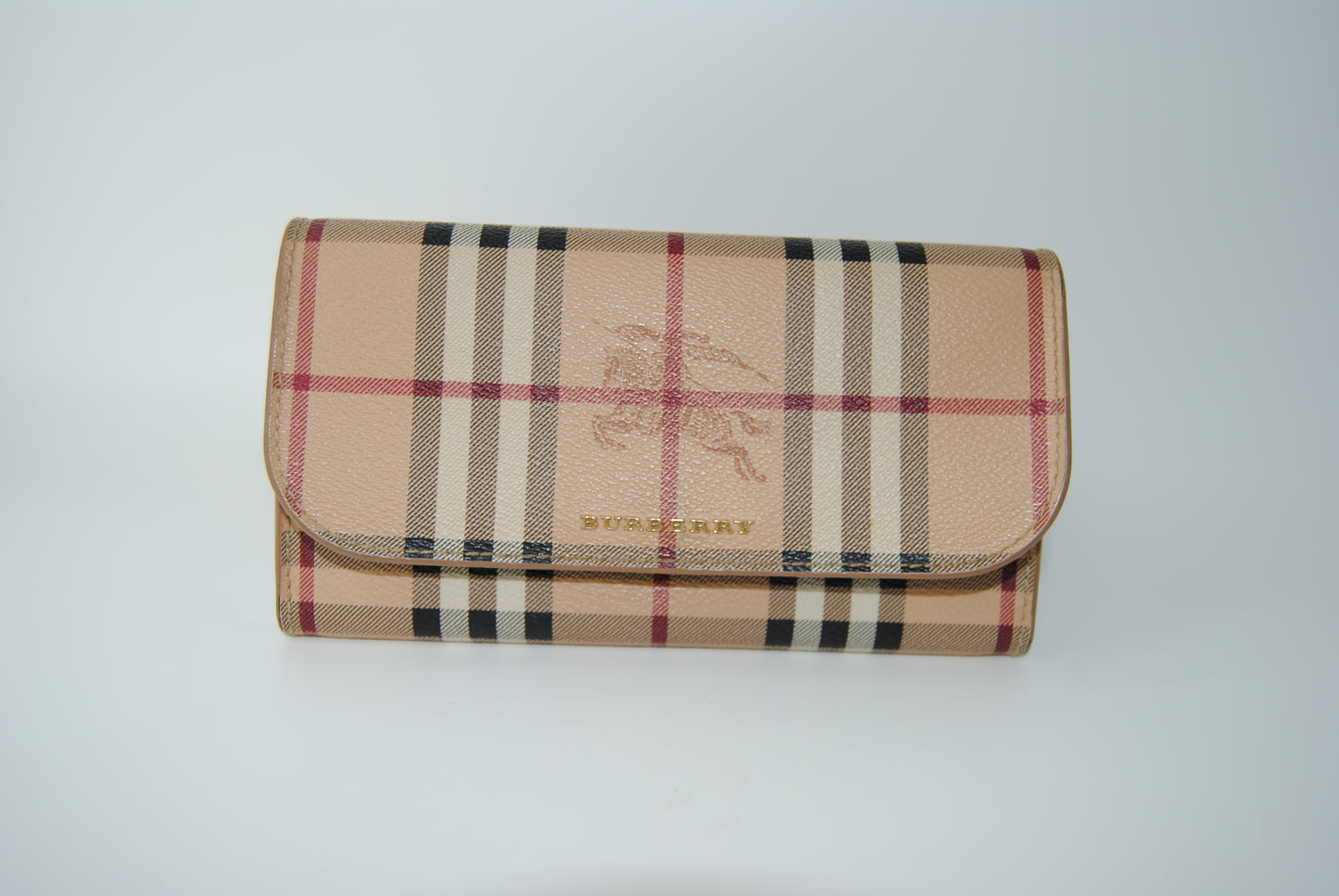 Burberry Haymarket Check Halton Wallet Tan