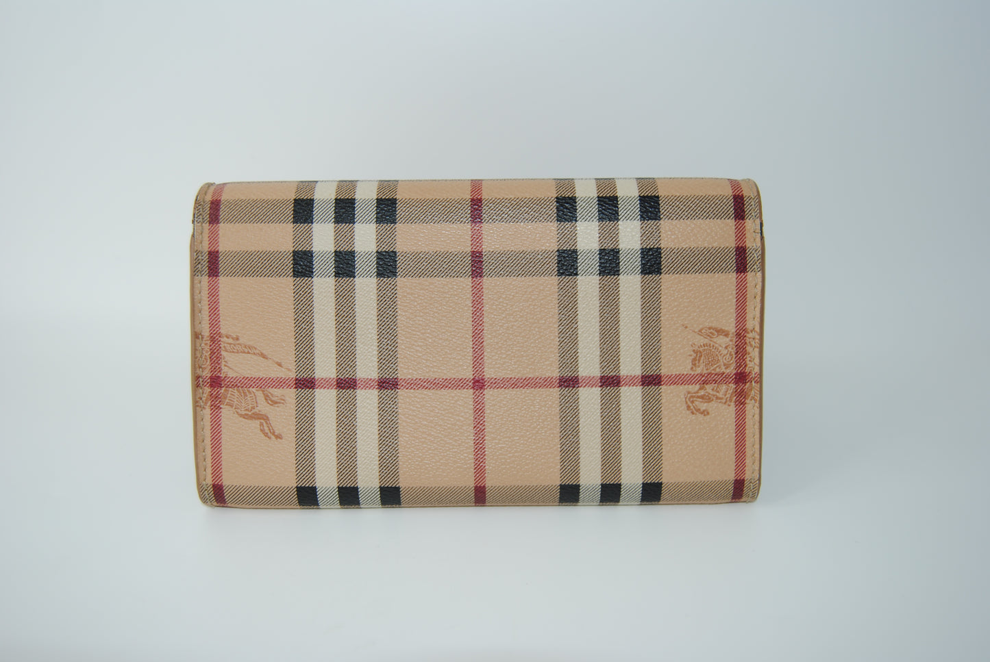 Burberry Haymarket Check Halton Wallet Tan
