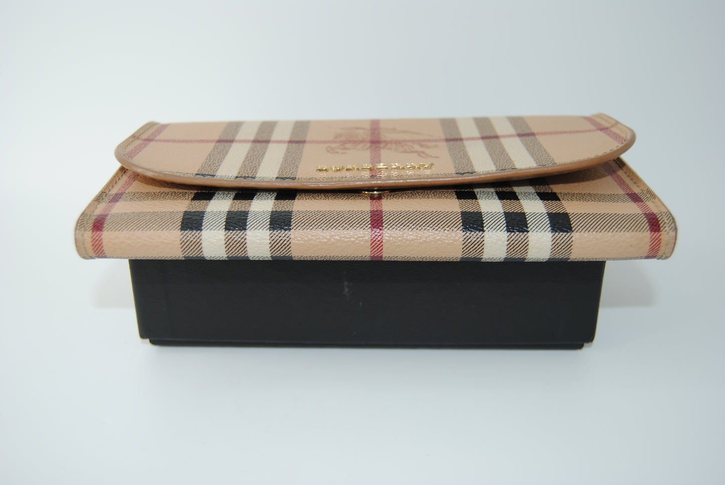 Burberry Haymarket Check Halton Wallet Tan