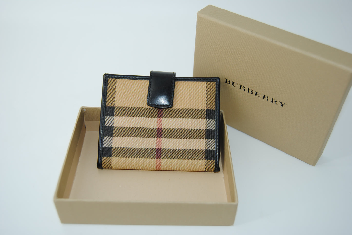 Burberry Nova Check Compact Wallet Black