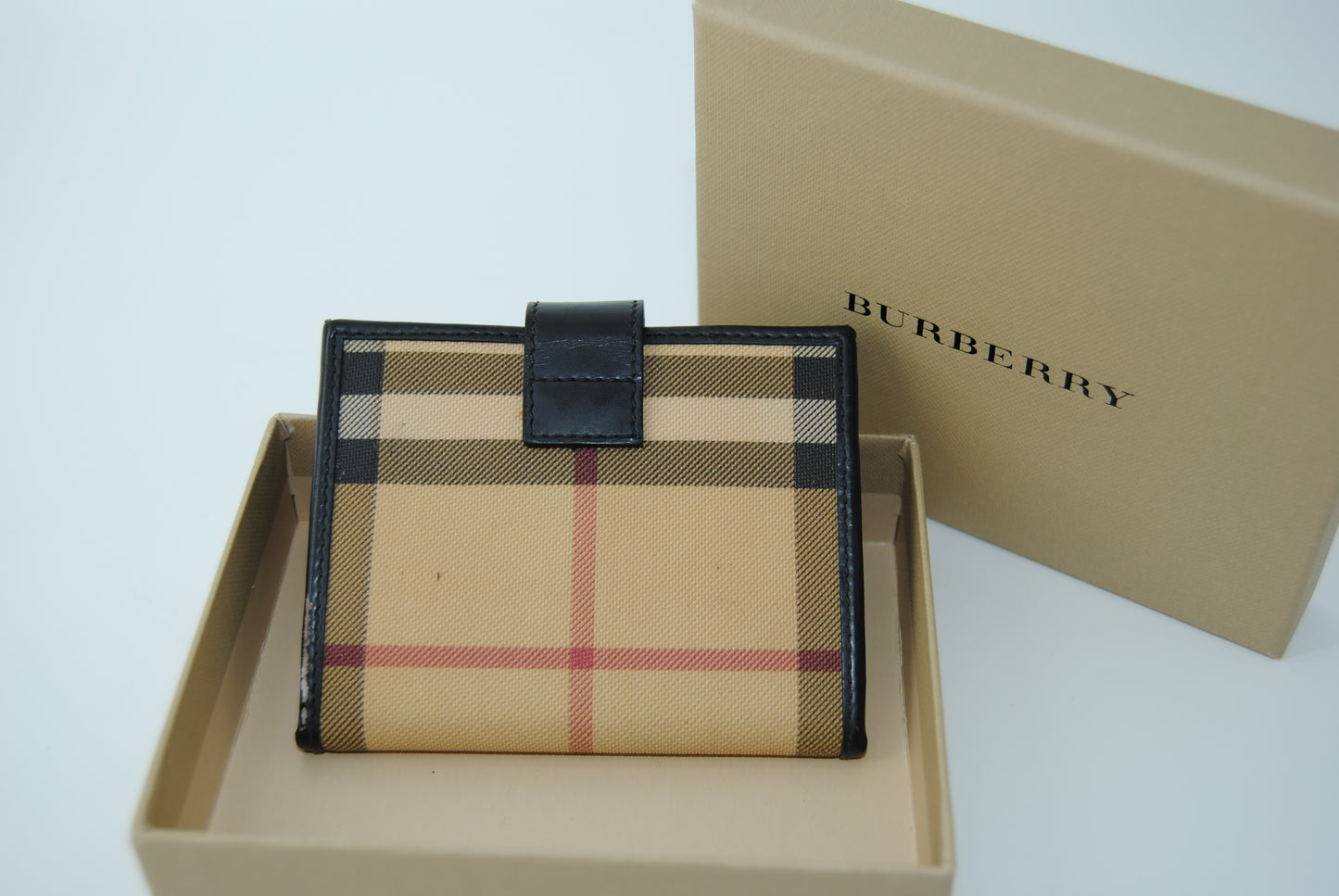 Burberry Nova Check Compact Wallet Black