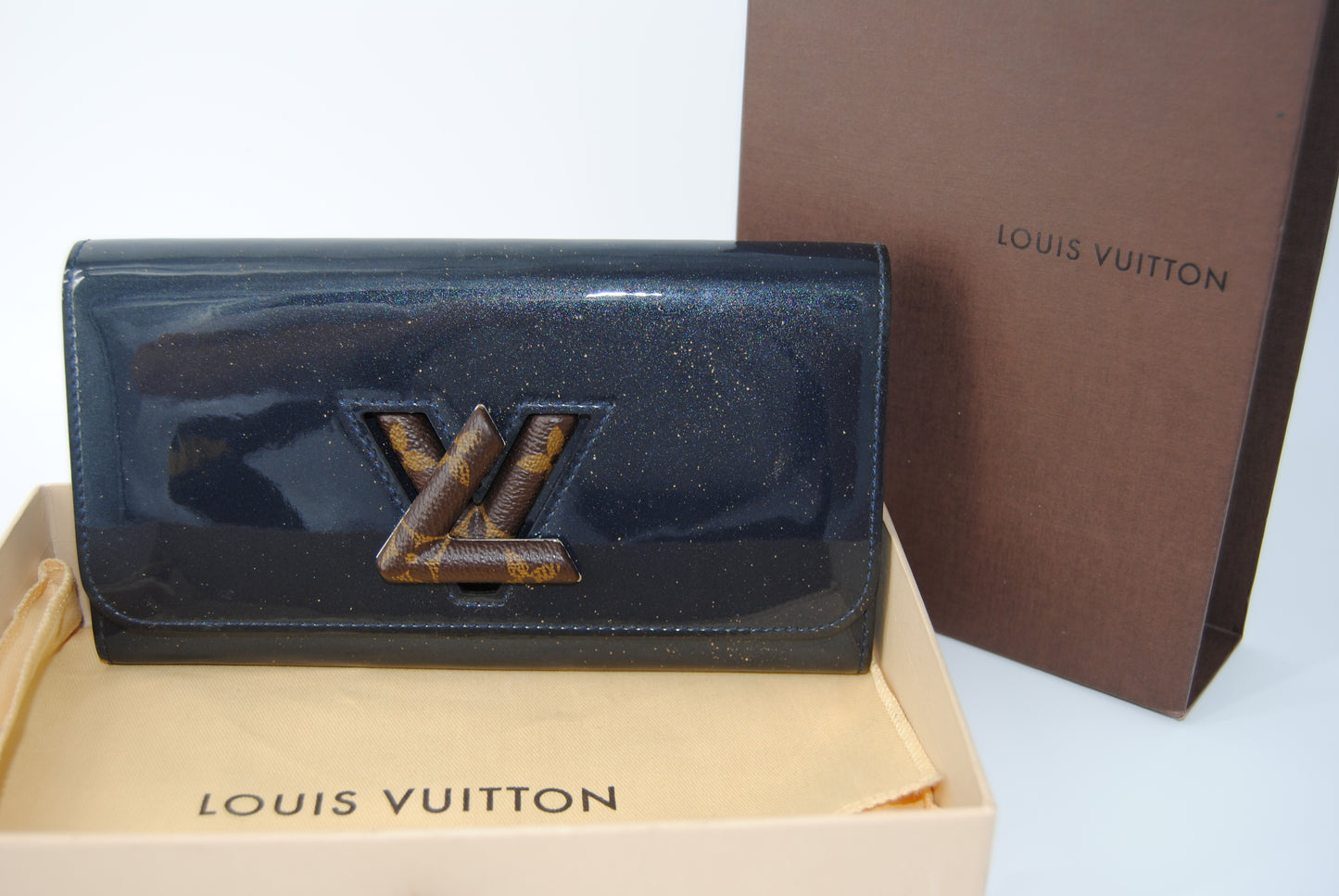 Louis Vuitton Blue Infini Vernis Monogram Canvas Twist Wallet