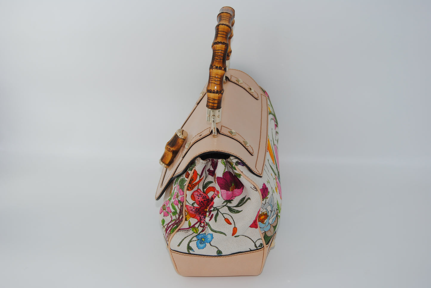 Gucci Floral Flora Bamboo Handle Bag