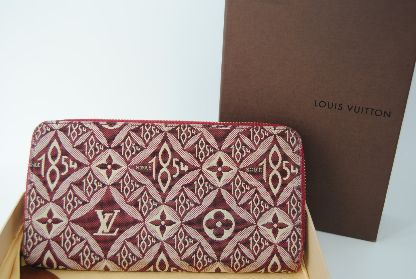Louis Vuitton Jacquard Since 1854 Zippy Wallet Bordeaux