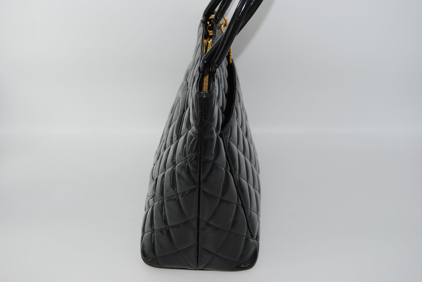 Chanel Patent Medallion Tote Black