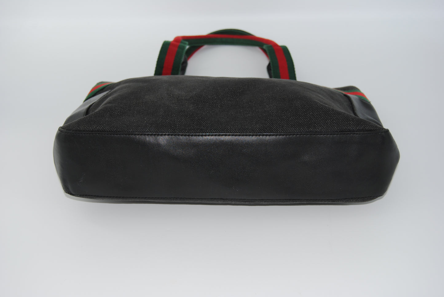 Gucci Web Sherry Line Denim and Leather Tote