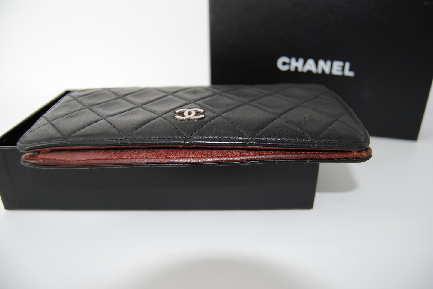 Chanel Matelasse Bifold Long Wallet Timeless Classic Leather Black