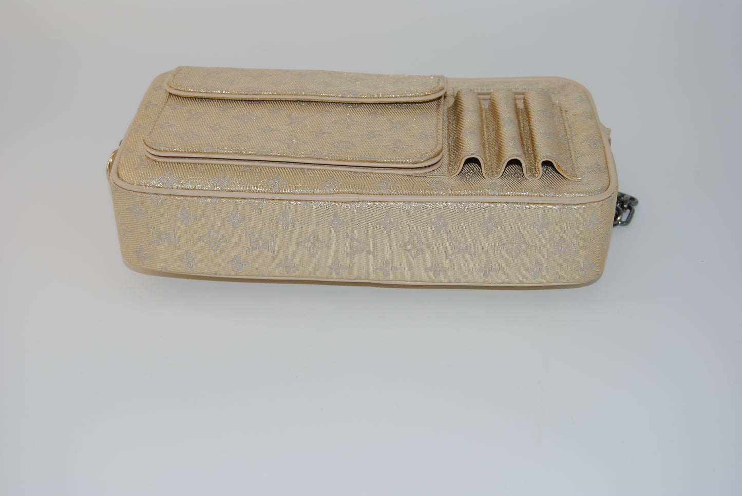 Louis Vuitton Mini Lin Shine McKenna Party Square Gold LV Logo Shoulder bag