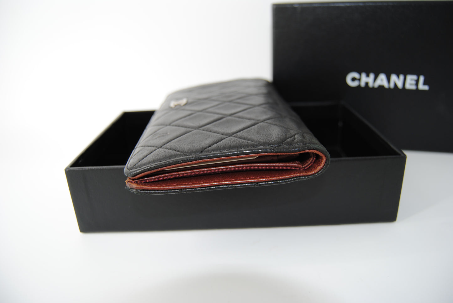 Chanel Matelasse Bifold Long Wallet Timeless Classic Leather Black