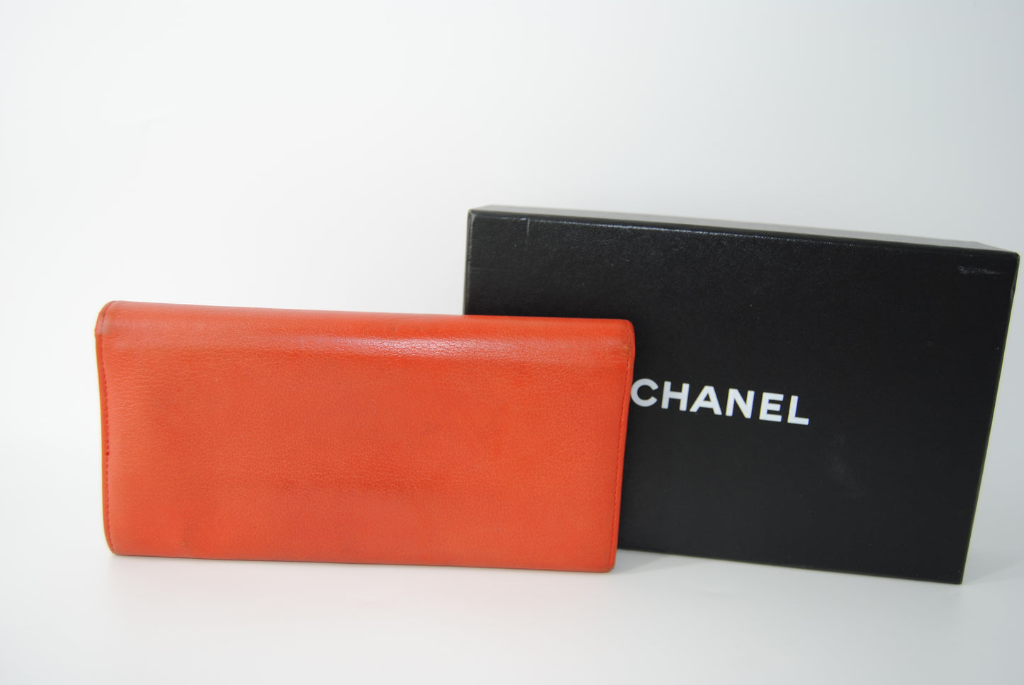 Chanel Long Wallet Butterfly Camellia Orange