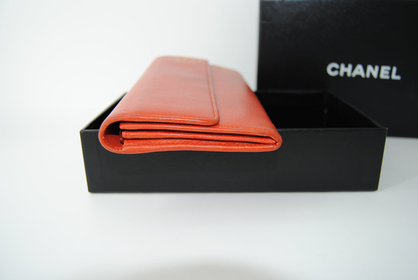 Chanel Long Wallet Butterfly Camellia Orange