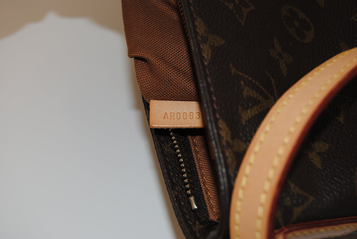 Louis Vuitton Trotteur Monogram Shoulder Bag Leather Brown