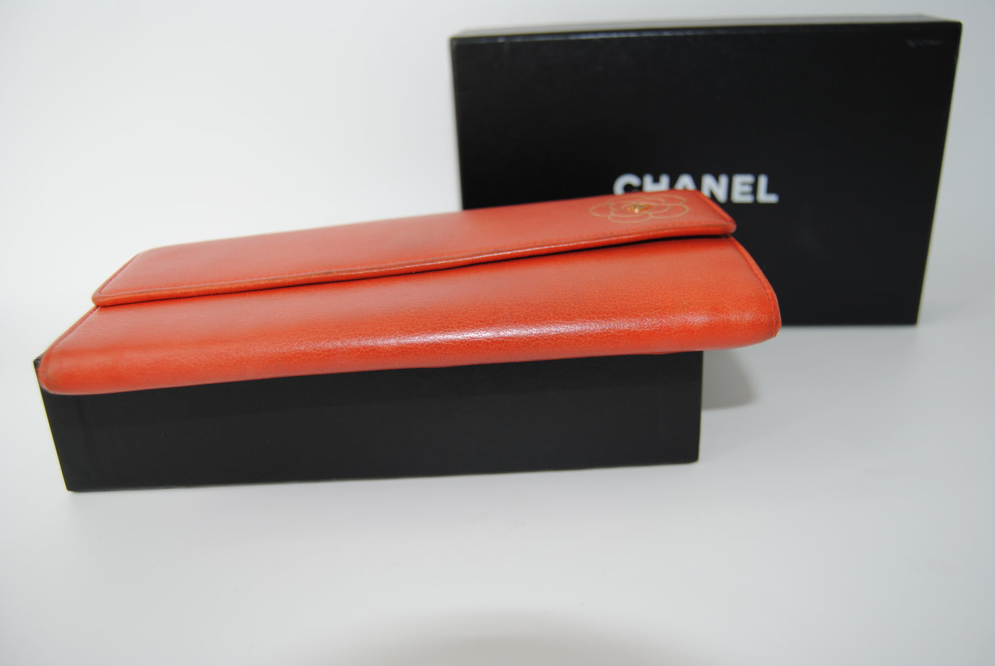 Chanel Long Wallet Butterfly Camellia Orange