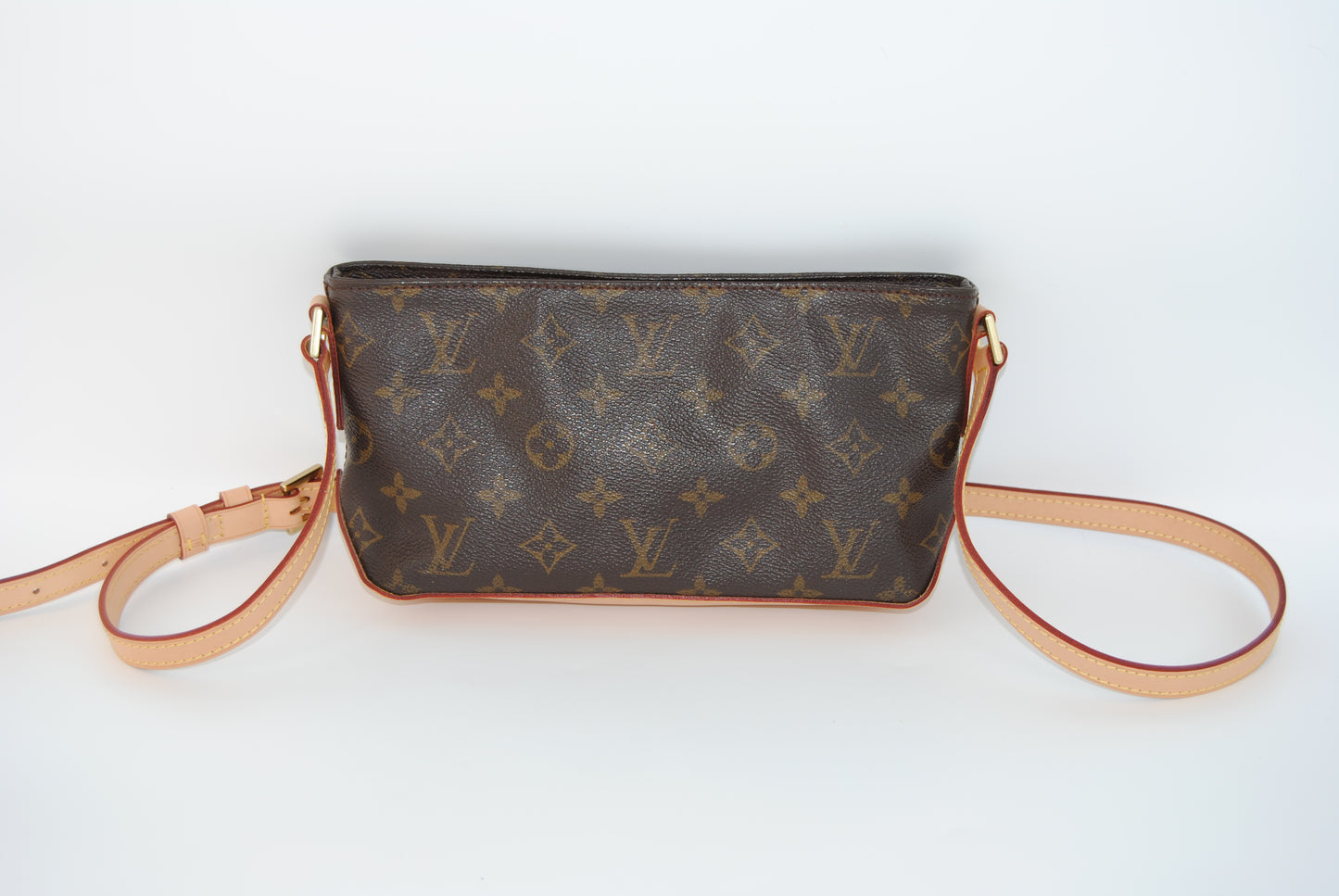 Louis Vuitton Trotteur Monogram Shoulder Bag Leather Brown
