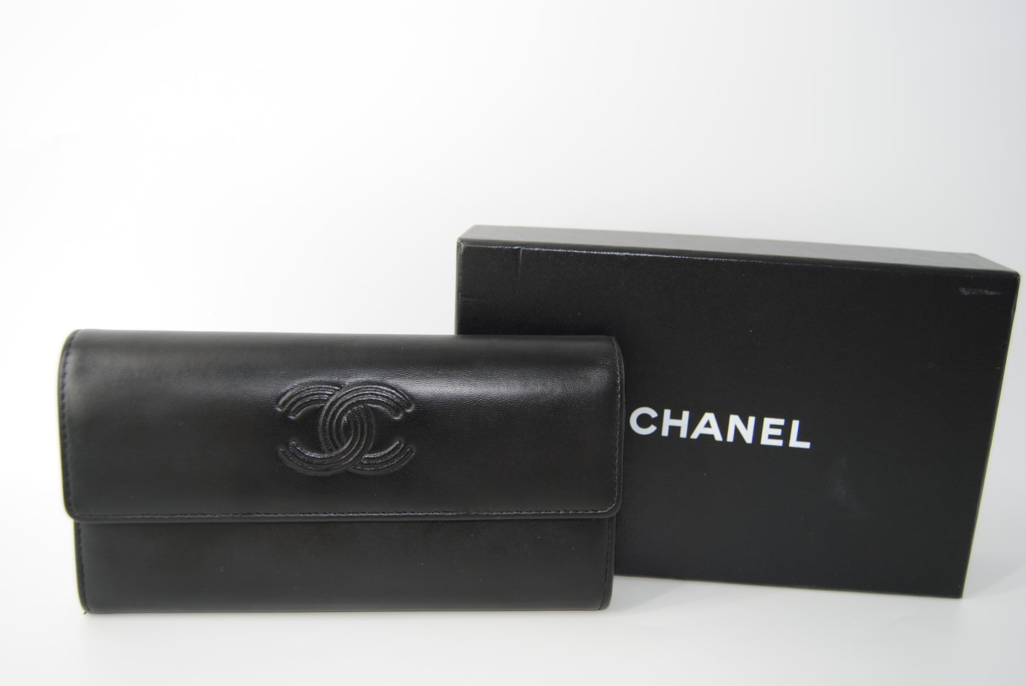 Chanel Black Caviar Leather CC Timeless Wallet