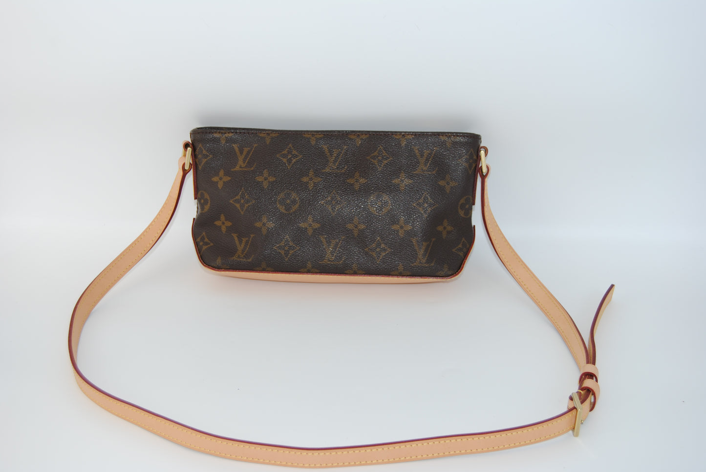 Louis Vuitton Trotteur Monogram Shoulder Bag Leather Brown