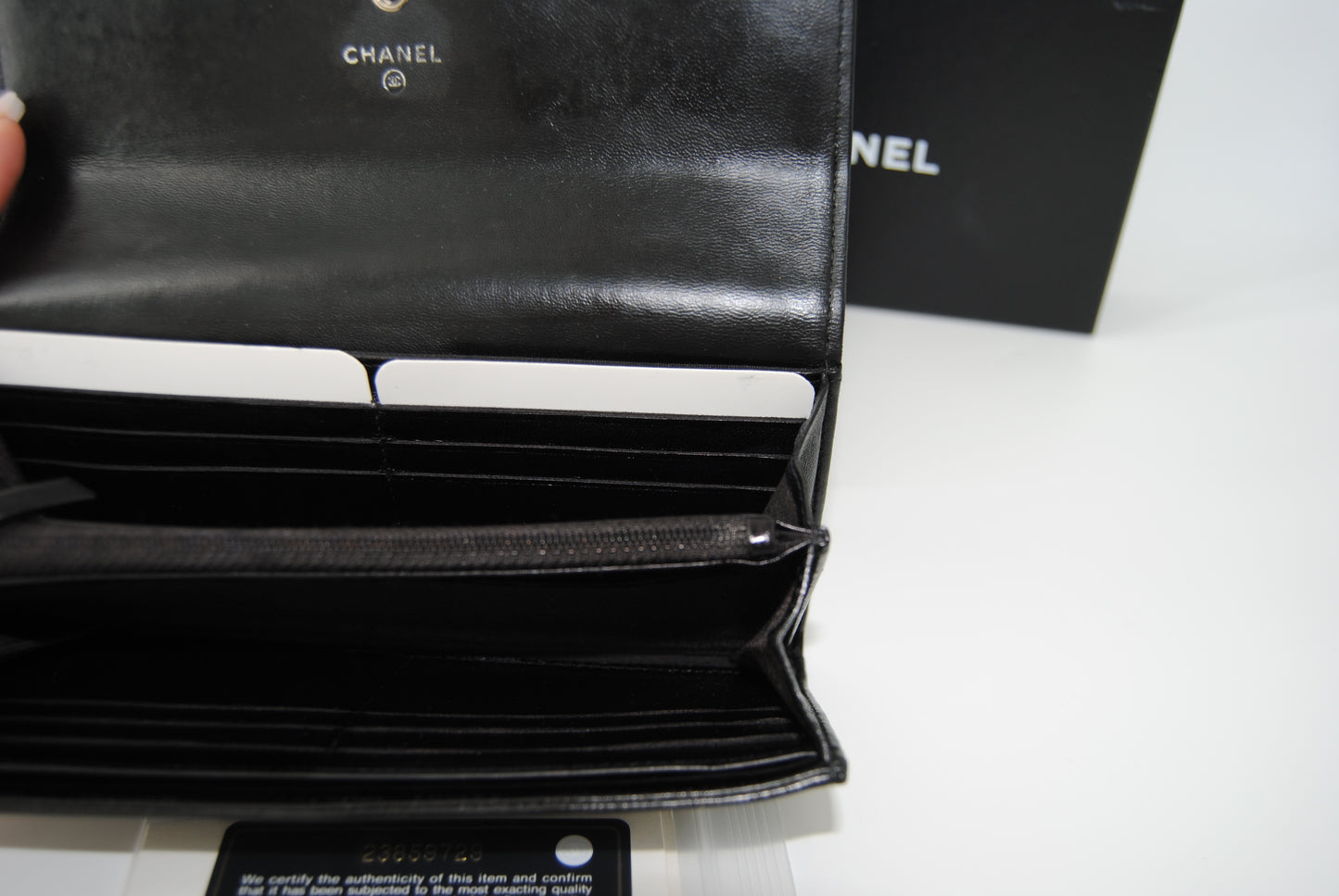 Chanel Black Caviar Leather CC Timeless Wallet