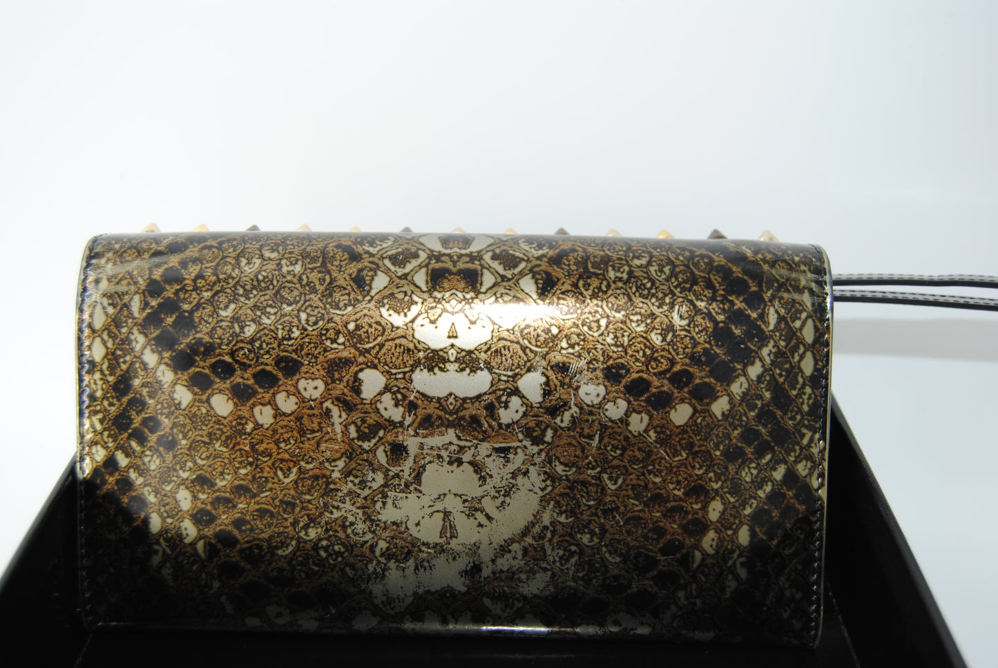 Christian Louboutin Patent Specchio Printed Macaron Flap Wallet Multi Metal