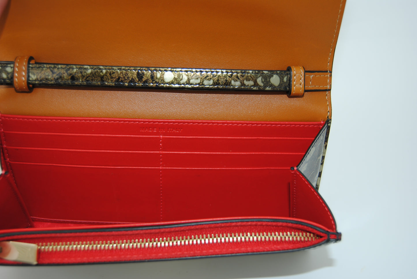 Christian Louboutin Patent Specchio Printed Macaron Flap Wallet Multi Metal