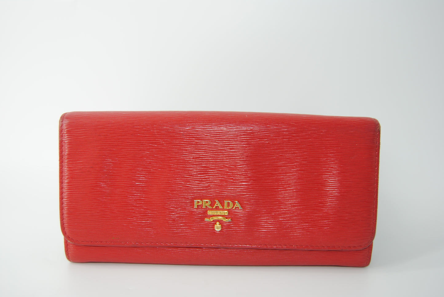 Prada Vitello Move Continental Flap Wallet Lacca