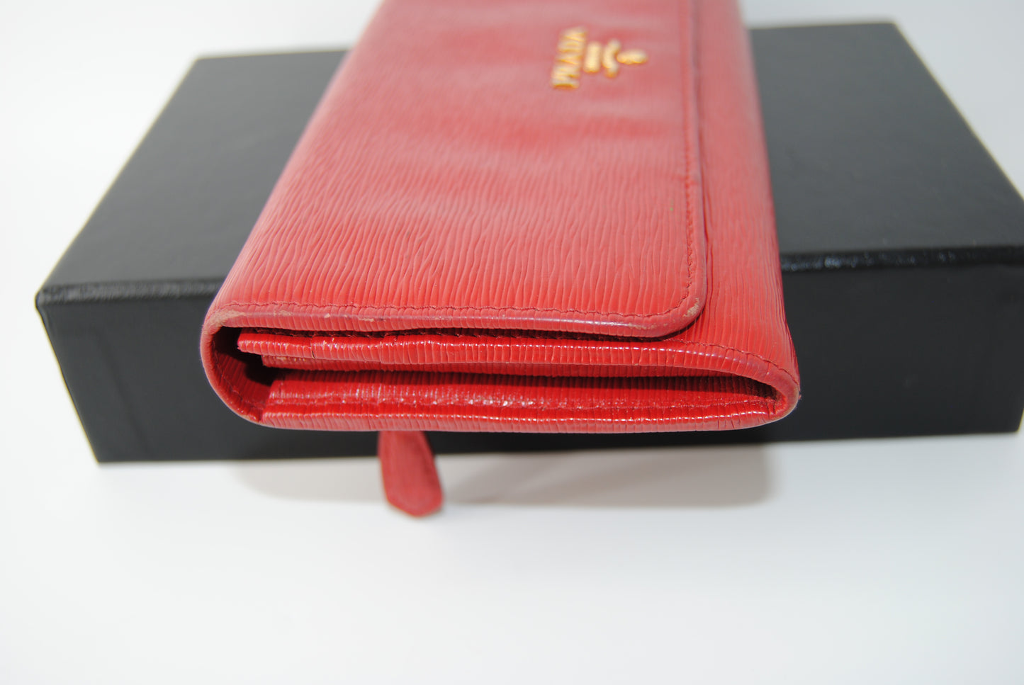 Prada Vitello Move Continental Flap Wallet Lacca
