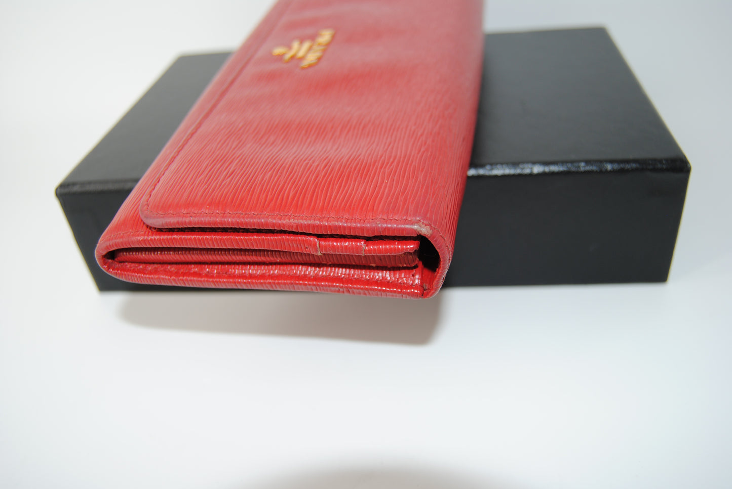 Prada Vitello Move Continental Flap Wallet Lacca