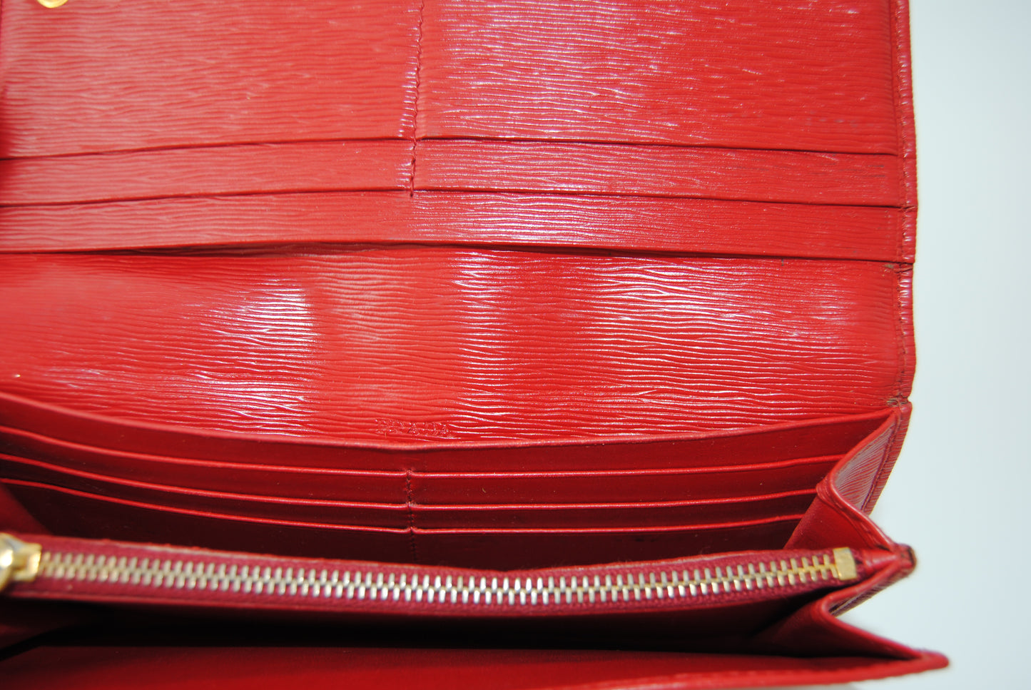 Prada Vitello Move Continental Flap Wallet Lacca