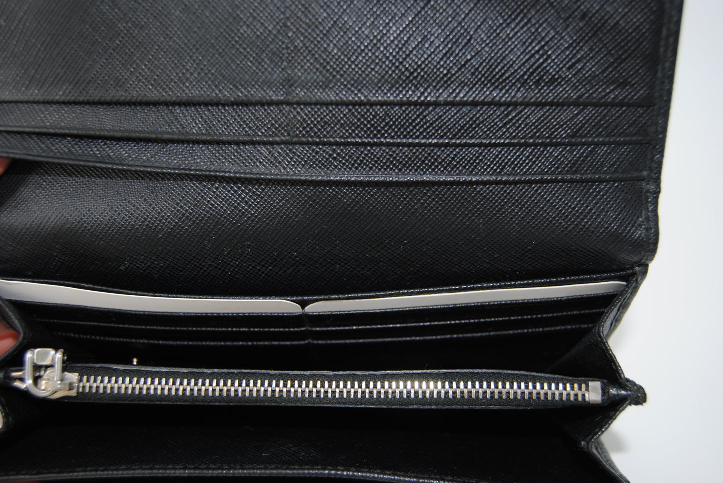 Prada Saffiano Crystal Studded Continental Flap Travel Wallet Baltico