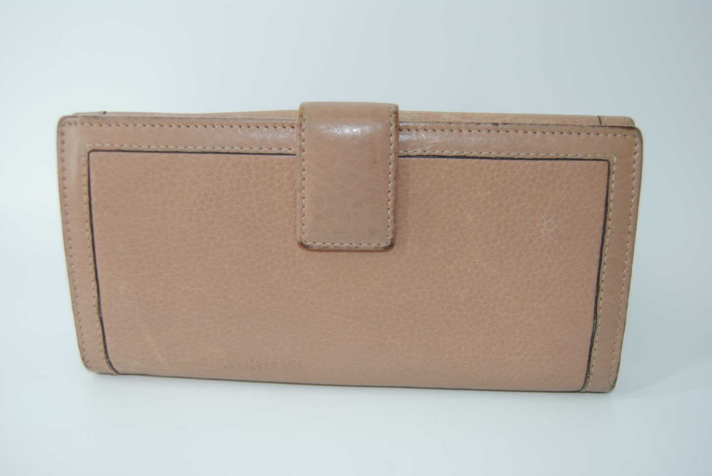 Gucci Brown Bamboo Leather Long Wallet Beige