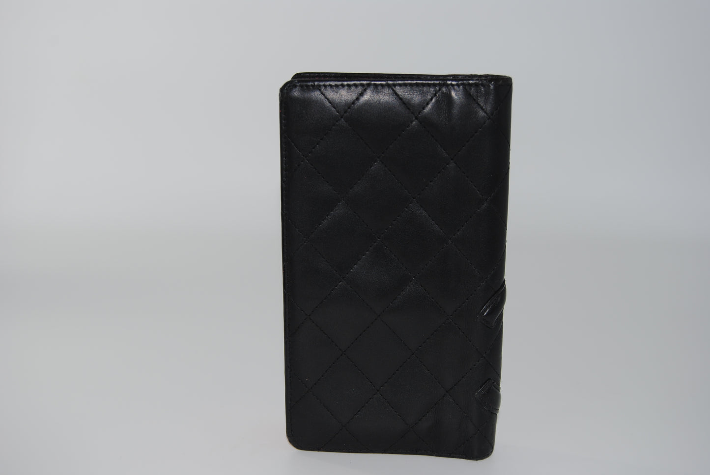 Chanel Cambon Line Black x Pink Long Wallet