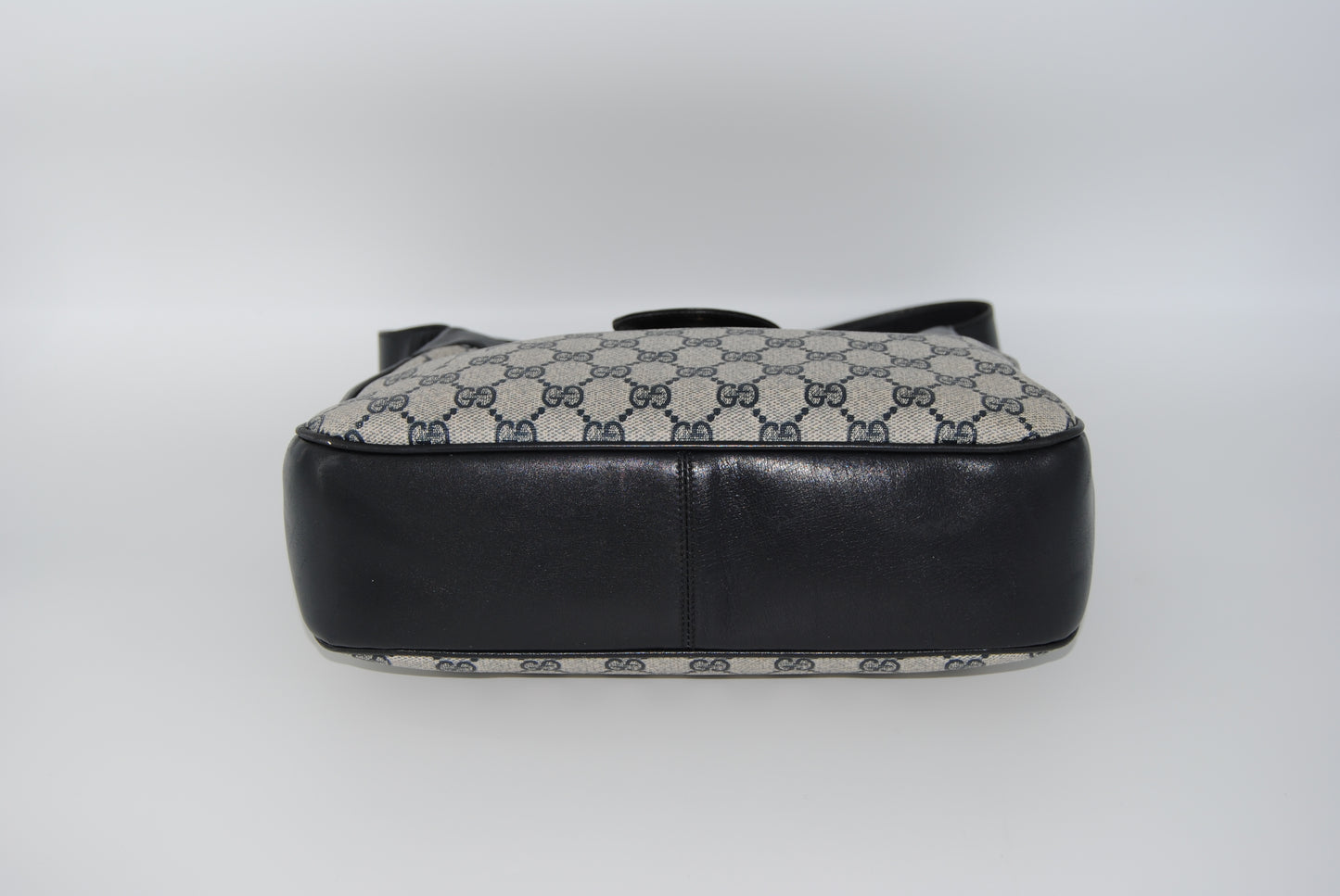 Gucci GG Canvas Sherry Line Shoulder Bag PVC Leather Gray Red Navy