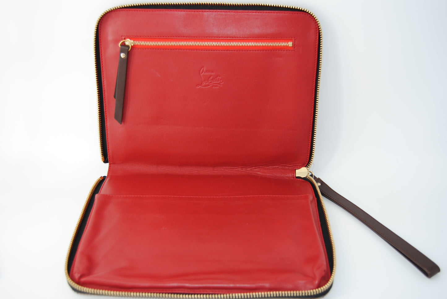 Christian Louboutin Calf Hair Leopard Print Spiked IPad Case