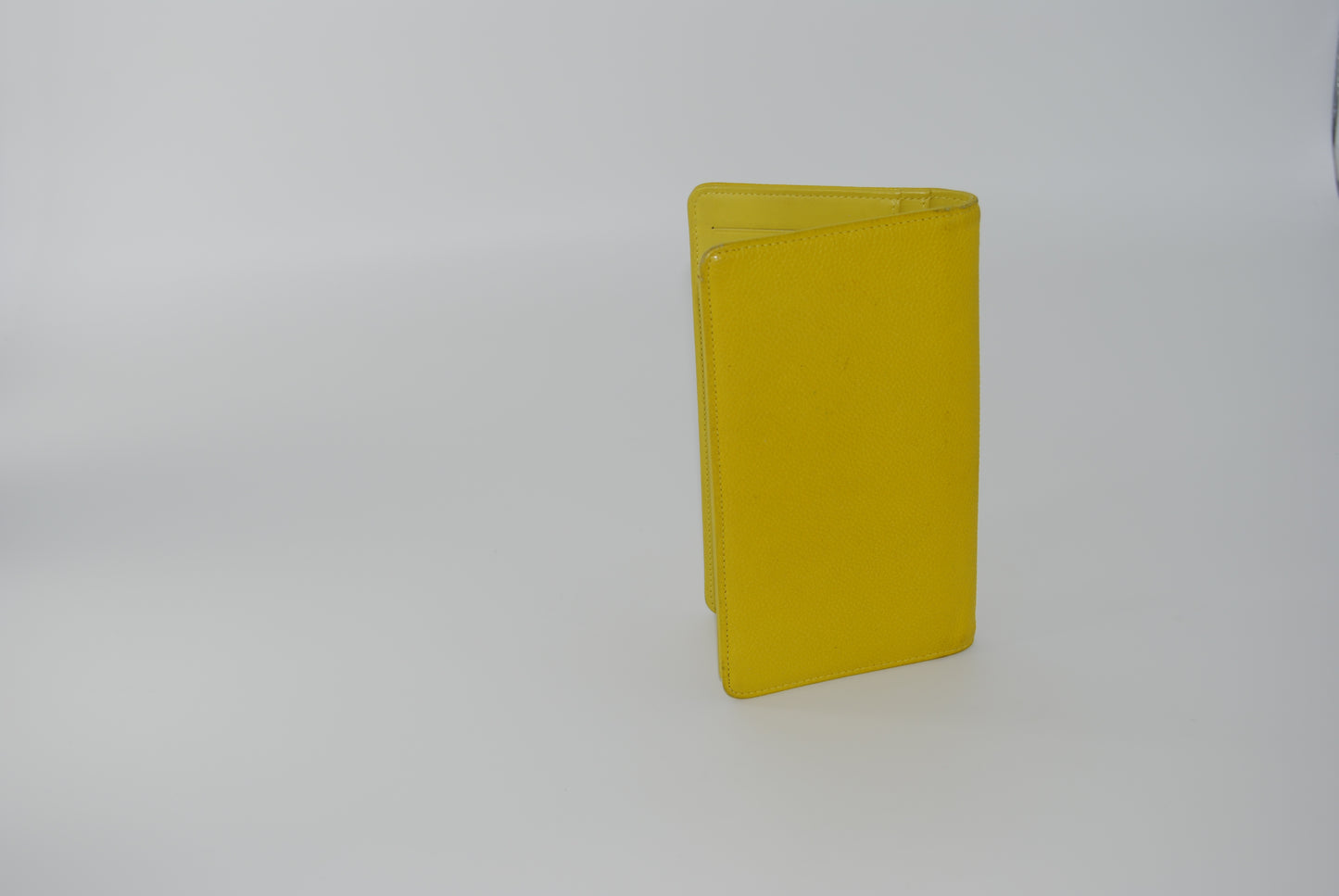 Chanel CC Caviar Skin Leather Large Wallet Bifold Yellow