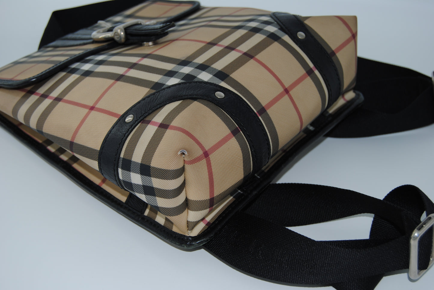 Burberry Canvas House Check Backpack Black