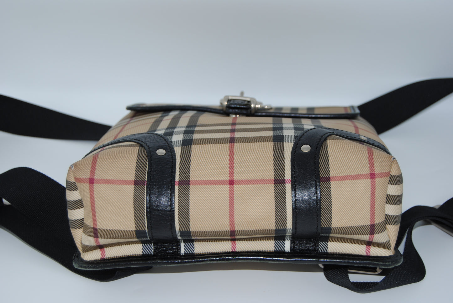 Burberry Canvas House Check Backpack Black